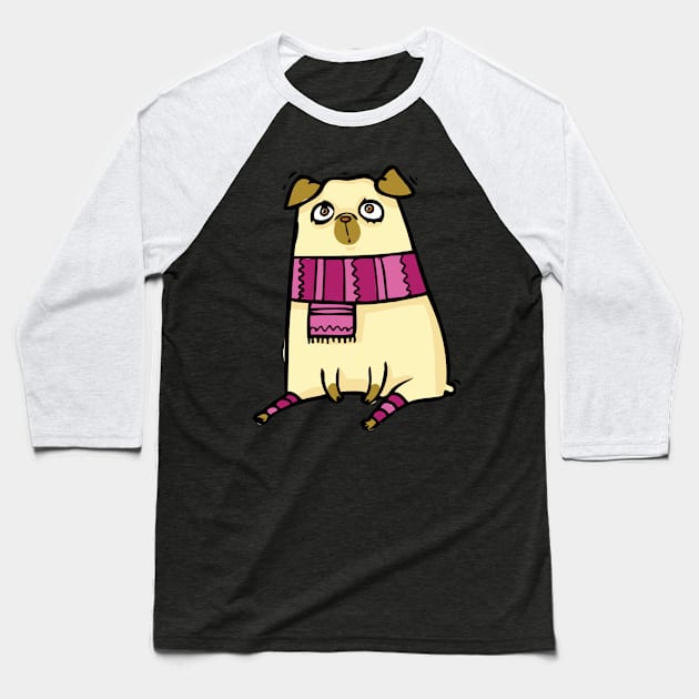 Pugs in the winter Baseball T-Shirt by TeesByKimchi